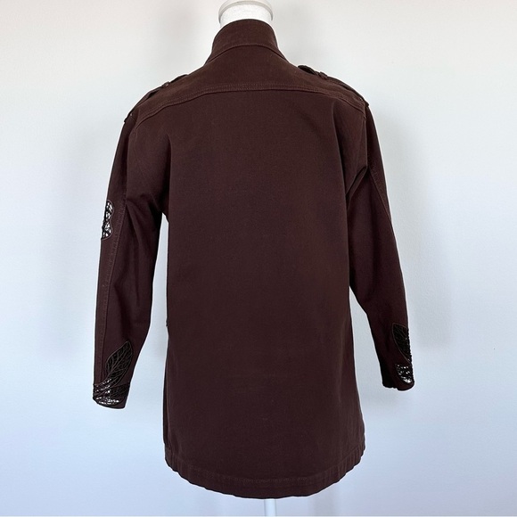 Blumarine floral lace inlay military safari style cotton jacket sleeve lace - Picture 5 of 9